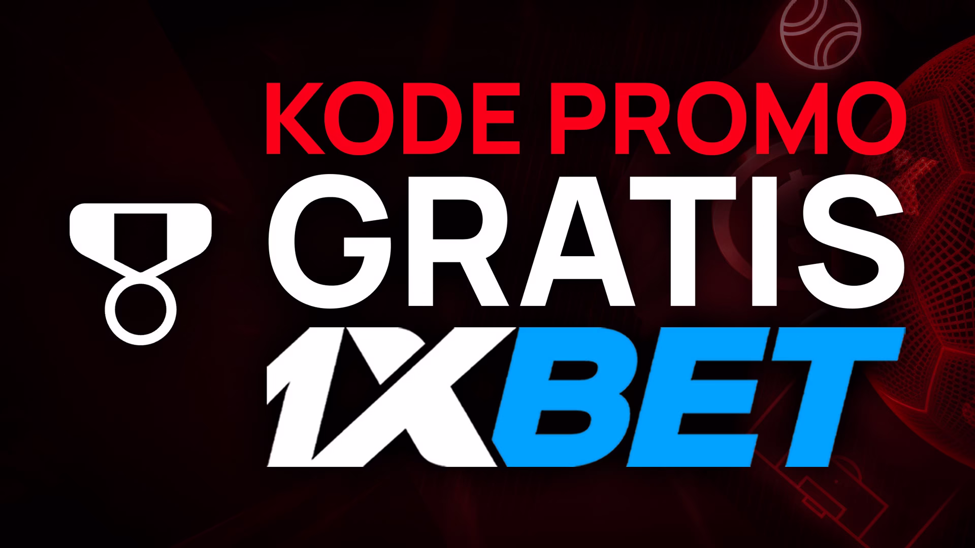 Thumbnail cara mendapatkan kode promo 1xBet gratis, dengan ikon bintang.