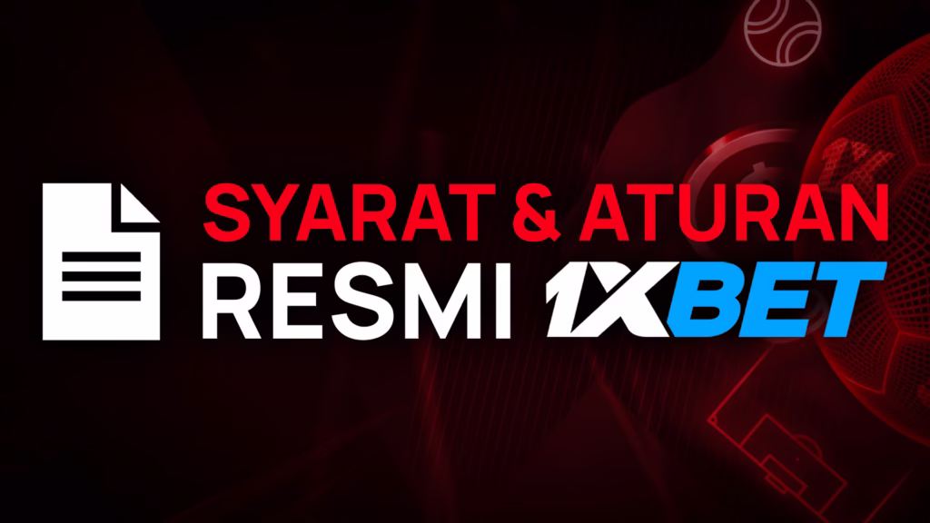 Thumbnail syarat dan ketentuan pendaftaran 1xBet di Indonesia, dengan ikon dokumen.