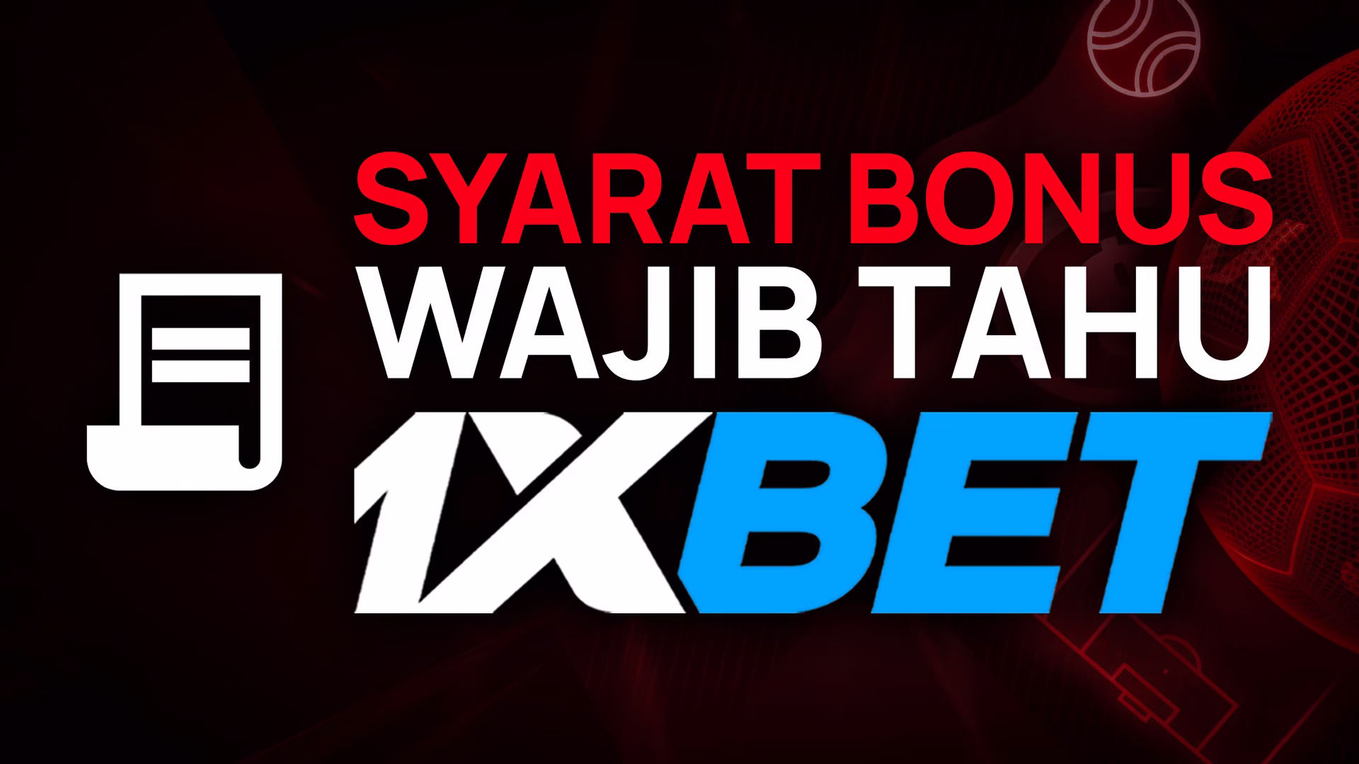 Thumbnail syarat dan ketentuan kode promo 1xBet, dengan ikon palu hakim.